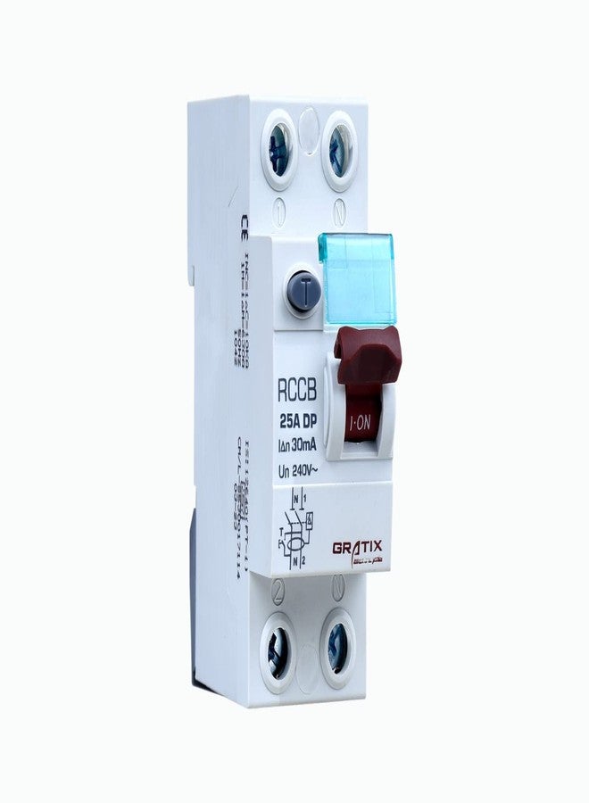 GRATIX 25 AMP PVC plastic 2 pole DP 30MA RCCB/ELCB single phase with ISI marked - Image 1